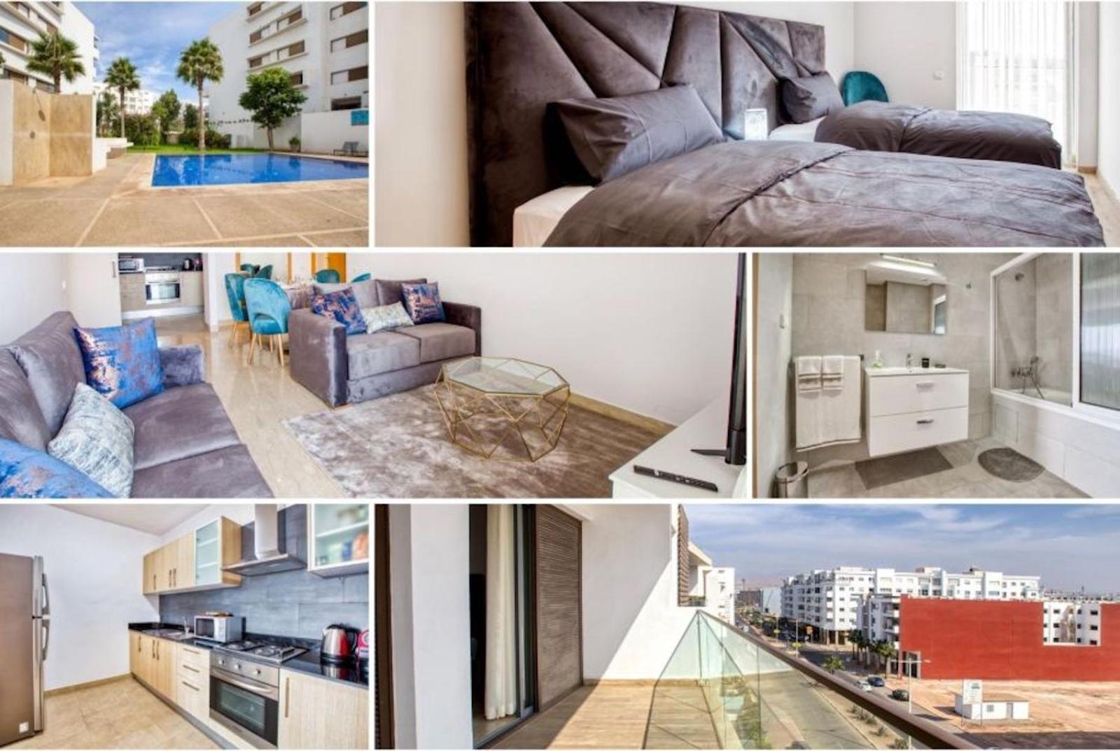 Luxury Apartment 100Sqm With Pool Near Beach Wifi Unlimited With Optical Fiber Agadir Ngoại thất bức ảnh